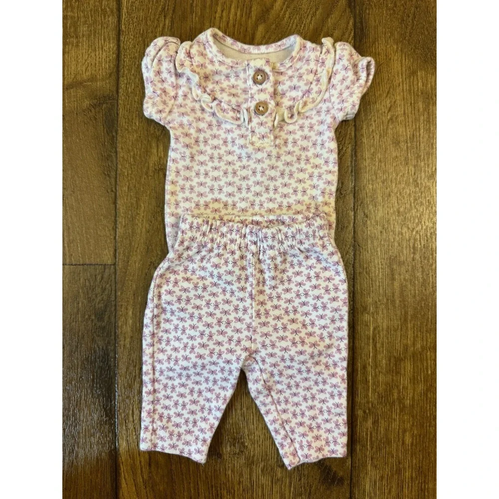 Child of Mine Baby Girl Preemie‎ Purple Butterfly Outfit Bodysuit Pants Clothes